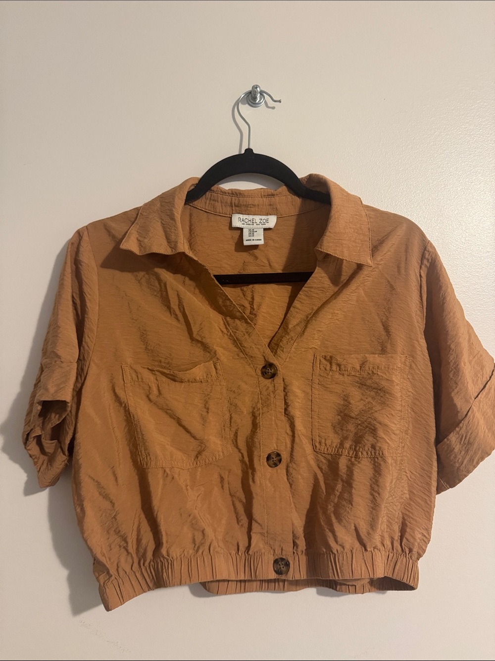 Rachel Zoe Cropped Button-Front Shirt Jacket